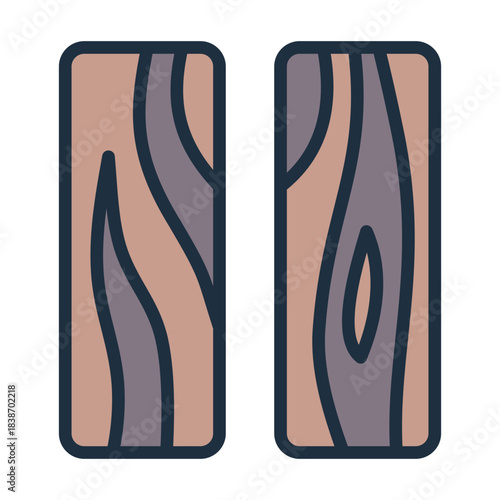 Wood Plank Icon - Lineal Color