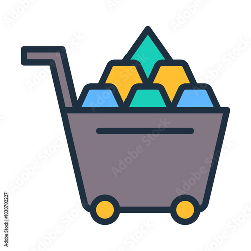 Raw Materials Icon - Lineal Color