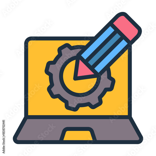Cad Drawing Icon - Lineal Color