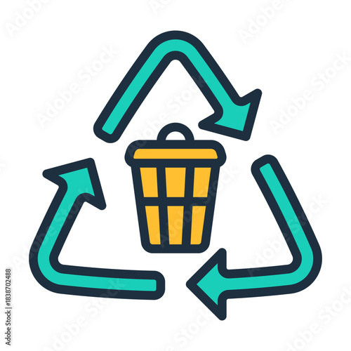 Recycling Icon - Lineal Color