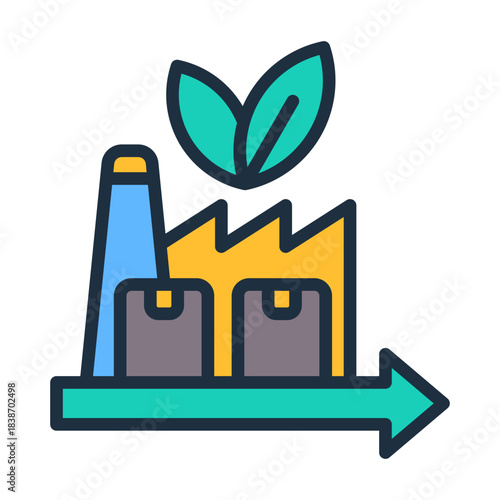 Sustainable Production Icon - Lineal Color