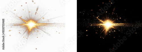 Foto Champagne gold sparkles firework PNG Glow, gold, light, shine, sparkle glowing gold flare with sparkles on transparent background
