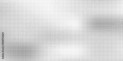 Grunge halftone gradient background. Faded grit noise texture. White and black sand wallpaper. Retro pixelated backdrop. Anime or manga style comic overlay. Vector graphic design textured template