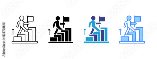 Leadership icon set multiple style collection