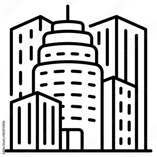 Commercial Office Building line icon