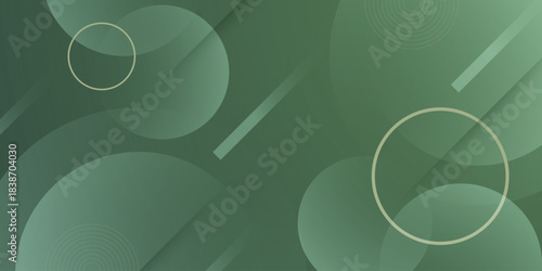 Abstract green circle pattern background. Simple elegant banner concept element design. Trendy background style.