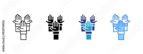Raise Hand icon set multiple style collection