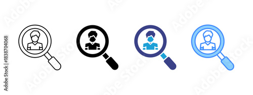 Searching icon set multiple style collection