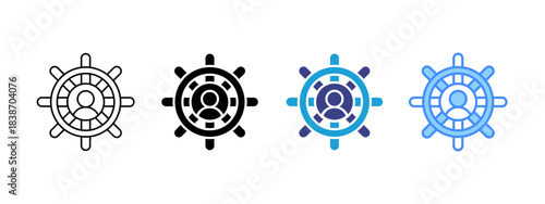 Rudder icon set multiple style collection