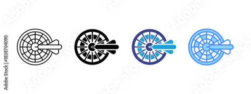 Dart Board icon set multiple style collection