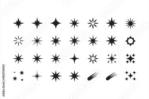 Radiant Starburst Icons for Cosmic Themes, UI Accents, and Design Systems