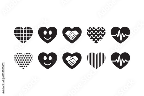 Love, Unity, and Heartbeat Icons for Relationship Apps, Wellbeing Tools, and Digital Graphics