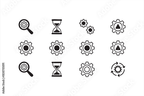 Optimization and System Management Icons for Productivity Apps and Platforms