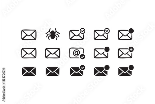 New Message and Verified Mail Icons for Websites and Mobile Apps