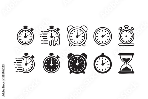 Minimalist Timekeeping Icons for Deadline and Countdown Interfaces