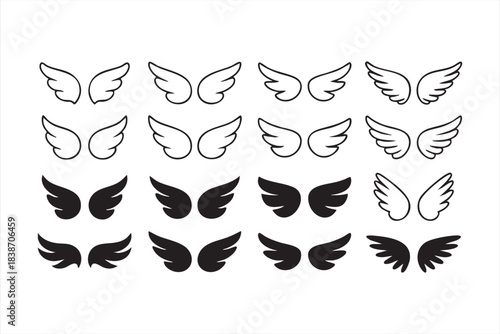 Feathered Angel Wings Vector Pack for Graphic Designers