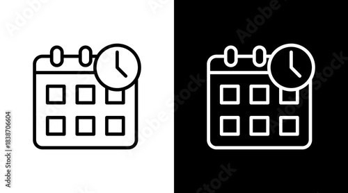 Calendar Schedule With Icon Set Design
