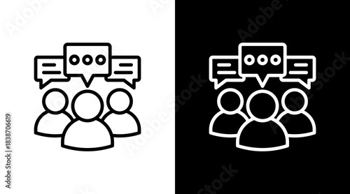 Team Chat With Icon Set Design