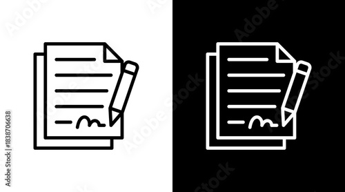 Document Signing With Icon Set Design