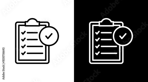 Clipboard Check With Icon Set Design
