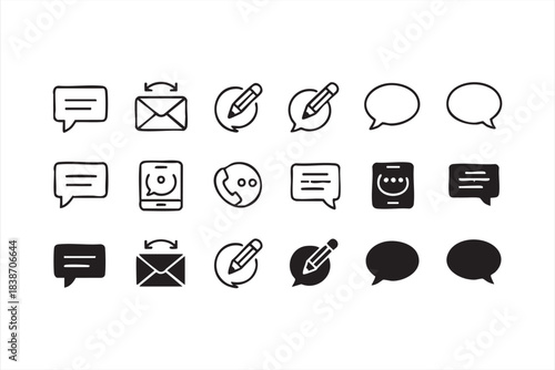 Messaging and Chat UI Icons for Apps and Digital Platforms