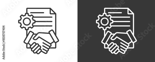 Contract Management Icon Set Vector Collection Isolated In Black And White