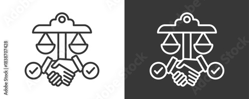 Legal Contract Icon Set Vector Collection Isolated In Black And White