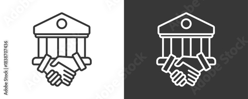 Corporate Deal Icon Set Vector Collection Isolated In Black And White