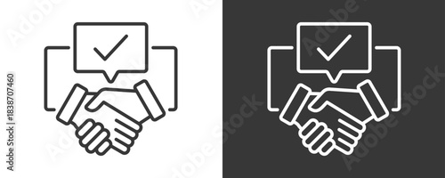 Agreement Terms Icon Set Vector Collection Isolated In Black And White