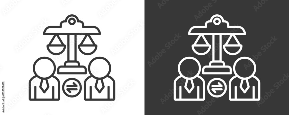 Fototapeta premium Contract Dispute Icon Set Vector Collection Isolated In Black And White