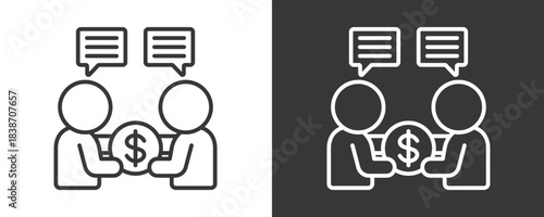 Negotiation Icon Set Vector Collection Isolated In Black And White