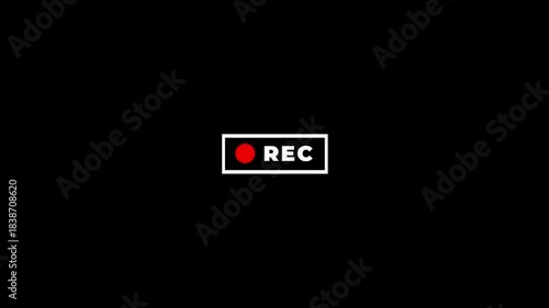 REC Recording Button Animation. Video Capture Indicator Motion Graphic for Camera UI