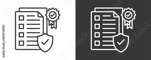 Compliance Check Icon Set Vector Collection Isolated In Black And White