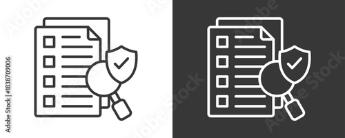 Inspection Icon Set Vector Collection Isolated In Black And White