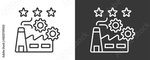 Industry Reputation Icon Set Vector Collection Isolated In Black And White