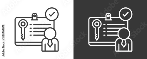 Employee Credentials Icon Set Vector Collection Isolated In Black And White