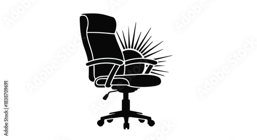 black office chair isolated