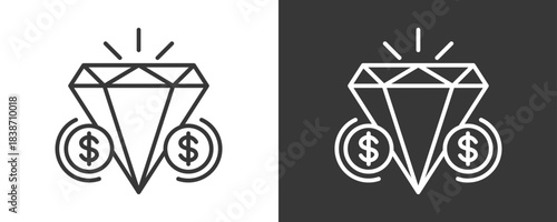 Value Icon Set Vector Collection Isolated In Black And White