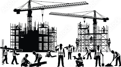 Vector Silhouettes of Men Walking and Standing with Shopping Bags in Various Poses, Ideal for Retail, E-commerce, Consumerism, and Sale Concepts on White.Vector 