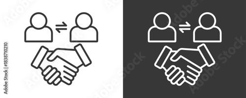Collaboration Icon Set Vector Collection Isolated In Black And White
