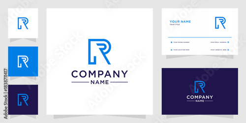 Modern Letter RP Monogram Logo and Business Card Template