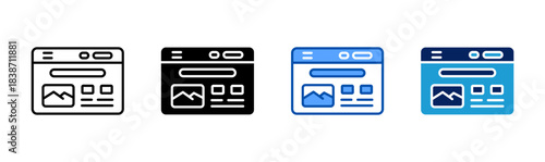 article icon set multiple style collection