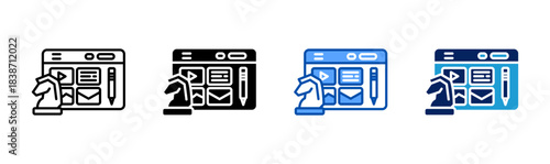 content strategy icon set multiple style collection