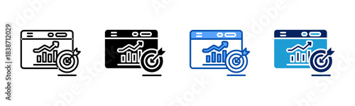 goal icon set multiple style collection