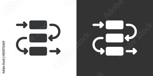 Workflow Process icon. Solid glyph series icon