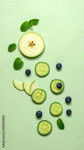 Green apple, cucumber, mint & berries