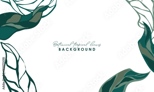 Botanical tropical leaves abstrack art background