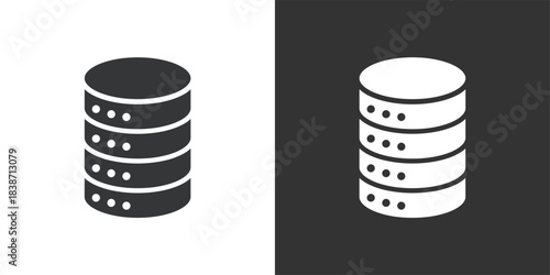 Data Disk Stack icon. Solid glyph series icon