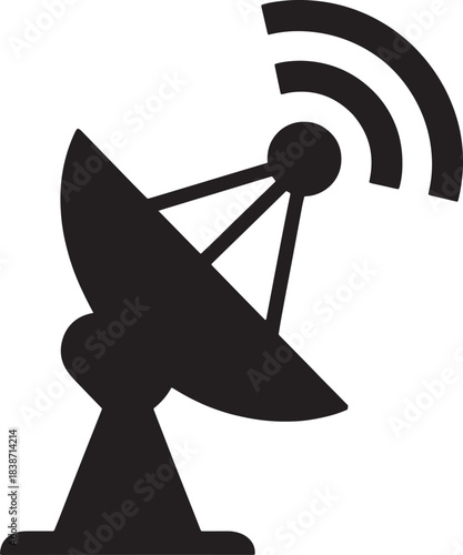 Antenna symbol satellite dish for tv communication broadcasting signal technology