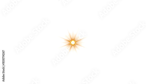 Small Energy Burst PNG, Glowing Star Explosion Effect, Orange Light Flare Overlay, Transparent Background for Design